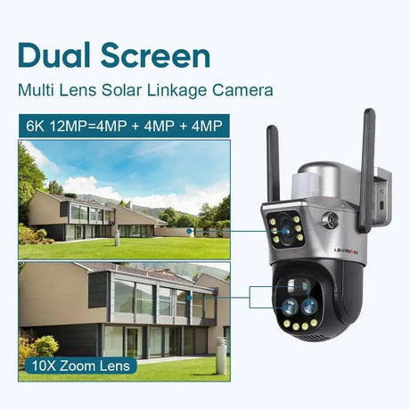LS Vision Dual Screen Solar Camera 4G WiFi Outdoor Security 10X Zoom IP66 - stepyours.com