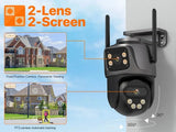 WONSDAR Dual Lens PTZ WiFi Camera Outdoor AI Security iCSee.add Hooks - stepyours.com