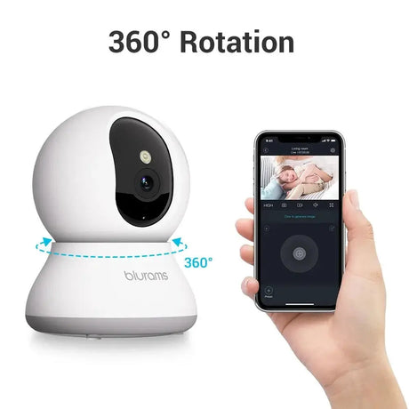 Blurams Pet Camera 2K - 360 Degree Indoor PTZ Security With 2 Way Audio - stepyours.com