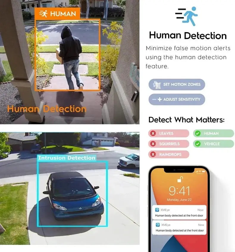 XM 5MP AI IP Camera PoE CCTV Outdoor Security Waterproof NVR System Xmeyepro - stepyours.com