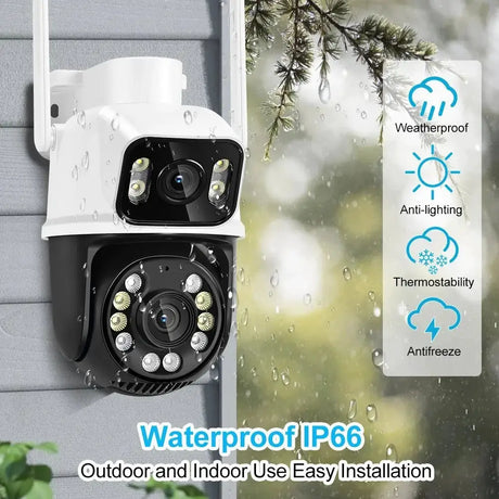 8MP 4K PTZ WiFi Outdoor Camera - Dual Lens AI Tracking for Enhanced Security - stepyours.com