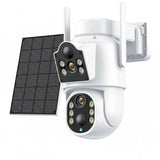 Solar IP Camera Dual Lens PTZ WiFi Outdoor Security Camera 8MP Solar Powered - stepyours.com