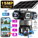 V380PRO 3 Lens WiFi Solar Camera 15MP 360 Outdoor Waterproof CCTV Night Vision - stepyours.com