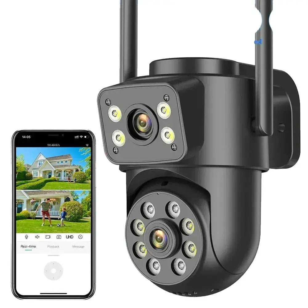 Abuntu Outdoor WiFi Camera - 8MP 4K Dual Lens With AI Human Detection Hooks - stepyours.com