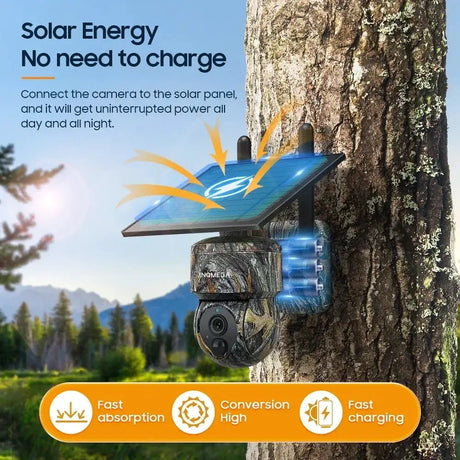 INQMEGA 5MP 4G Solar Security Camera IP66 Waterproof WiFi