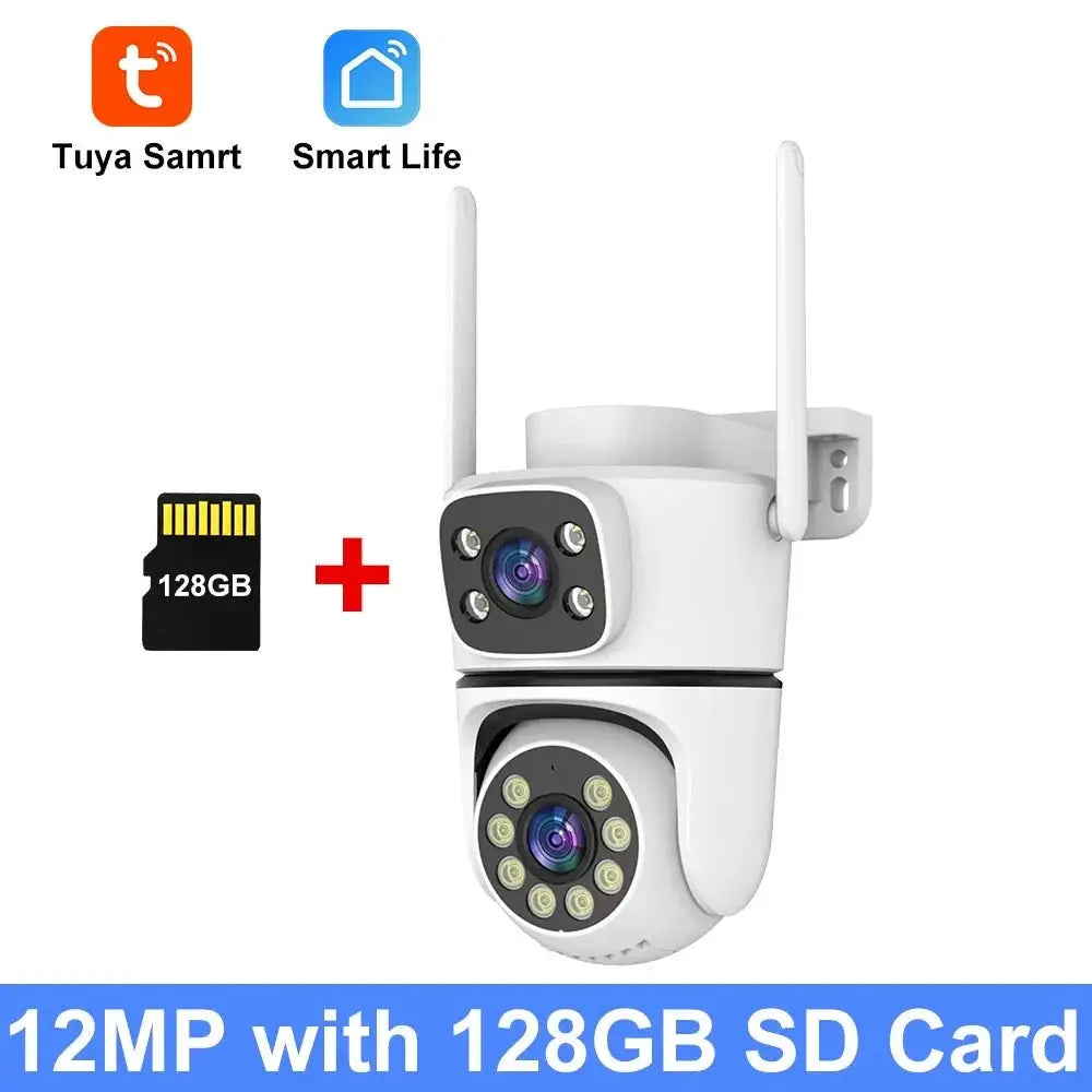 NovoLumen Tuya HD Dual Lens 5G WiFi PTZ Outdoor IP Camera Color Night Vision - stepyours.com