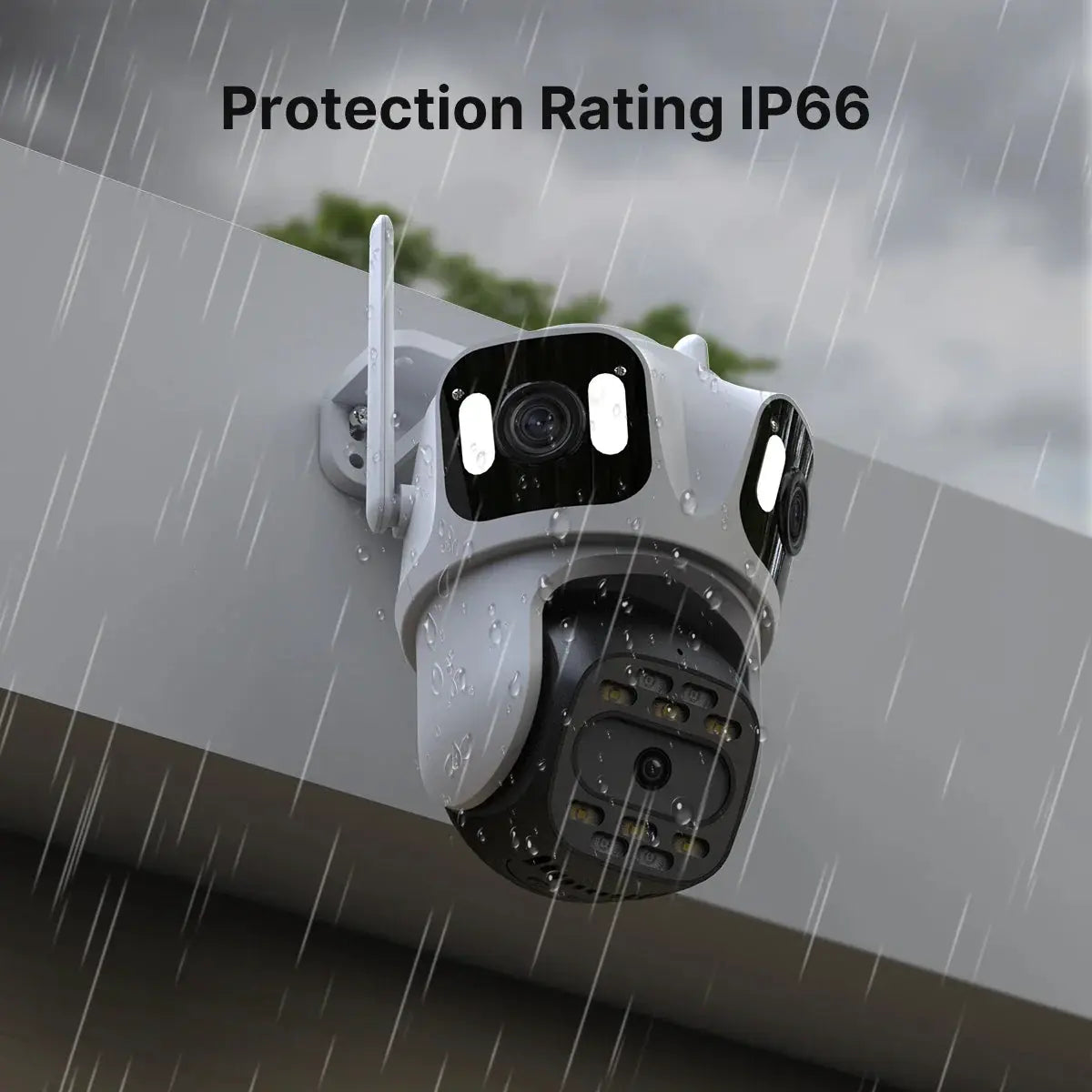Three Lens PTZ IP Camera Outdoor WiFi Security Auto Tracking Three Screen App by stepyours.com