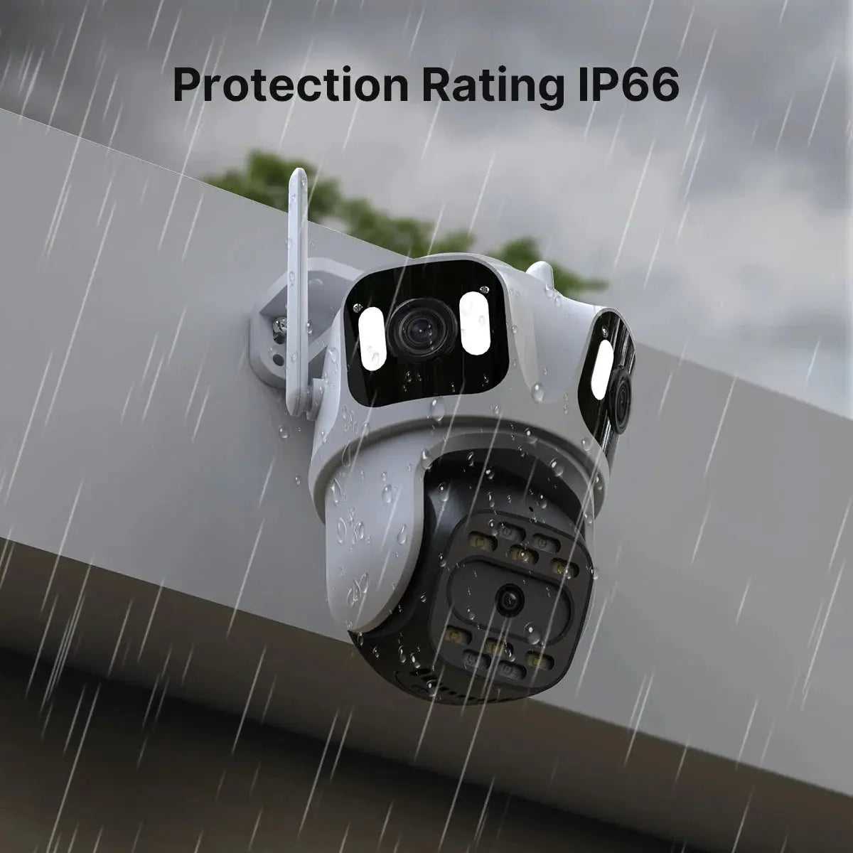 Three Lens PTZ IP Camera Outdoor HD WiFi Security Auto Tracking CCTV Hooks - stepyours.com