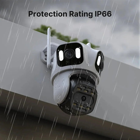Three Lens PTZ IP Camera Outdoor HD WiFi Security Auto Tracking CCTV Hooks - stepyours.com