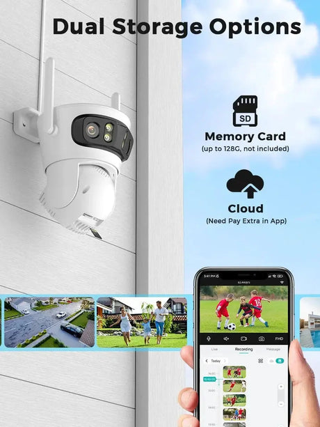 12MP Outdoor WiFi Camera - With 3 Lens PTZ AI Tracking For ICSEE App - stepyours.com