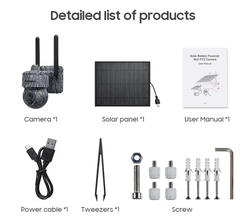 INQMEGA Solar Powered PTZ Camera 5MP 4MP WiFi 4G CCTV With Two Way Audio - stepyours.com