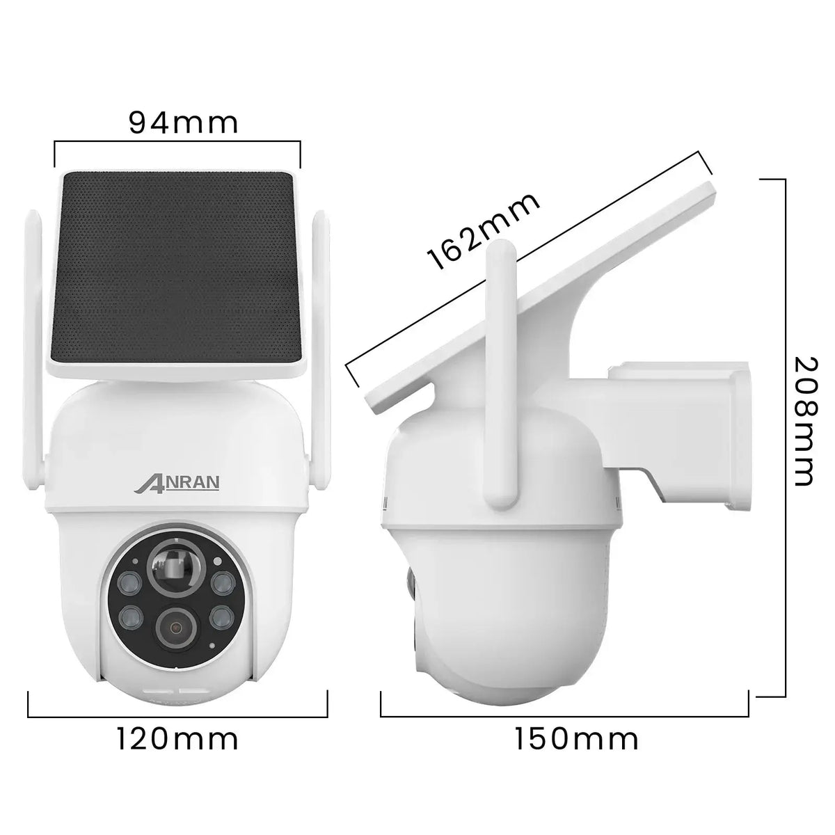 ANRAN Solar Camera Q4 3MP 5MP Outdoor Wireless Battery Security With Solar Power - stepyours.com