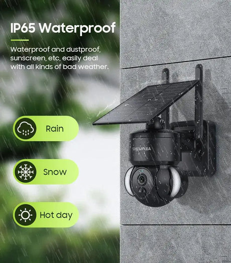 SHIWOJIA Mini Solar Camera 4G Wifi PTZ 3MP 4X Zoom - Tredruns