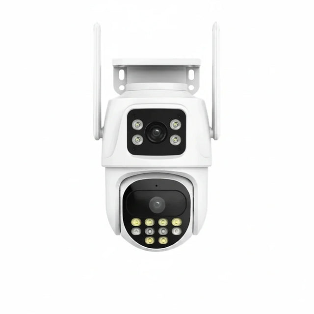 Dual Lens Outdoor Security Camera AI Tracking Waterproof