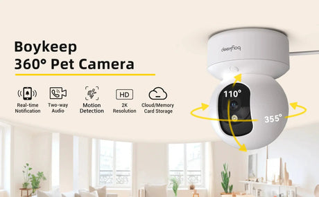 BoyKeep Smart Camera 2K - 360 Degree Coverage, Night Vision, 2 - Way Audio - stepyours.com