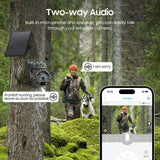 SHIWOJIA 3MP 4G Solar Cameras Wireless 360 Degree PTZ