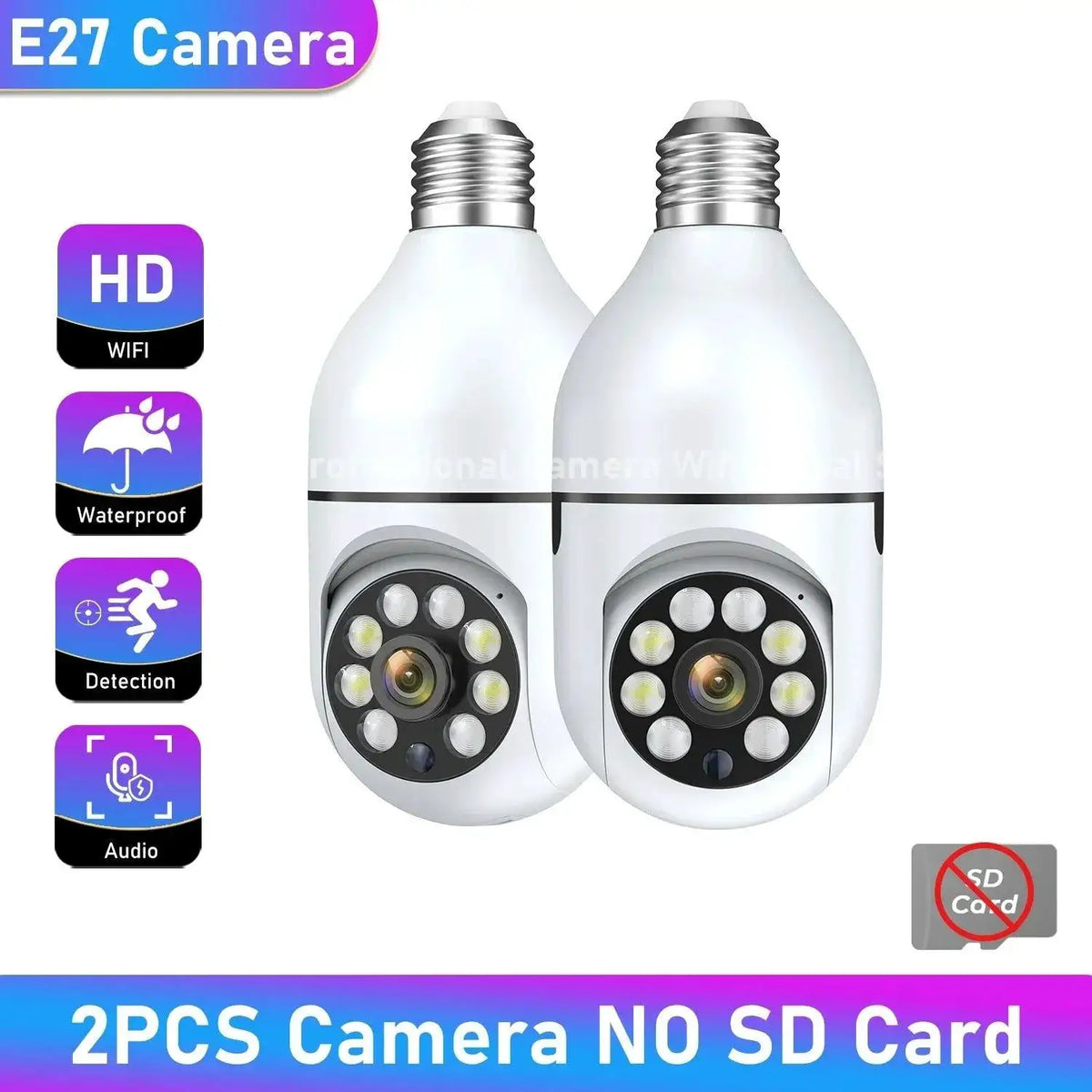 Night Vision WiFi Camera Bulb With Full Color Tracking Zoom