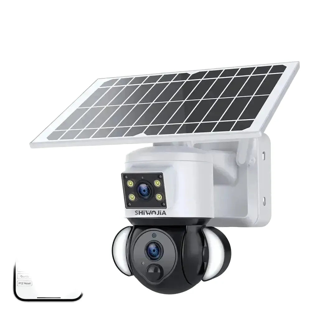 Shiwojia 6MP 4G Solar Security Camera Outdoor Surveillance