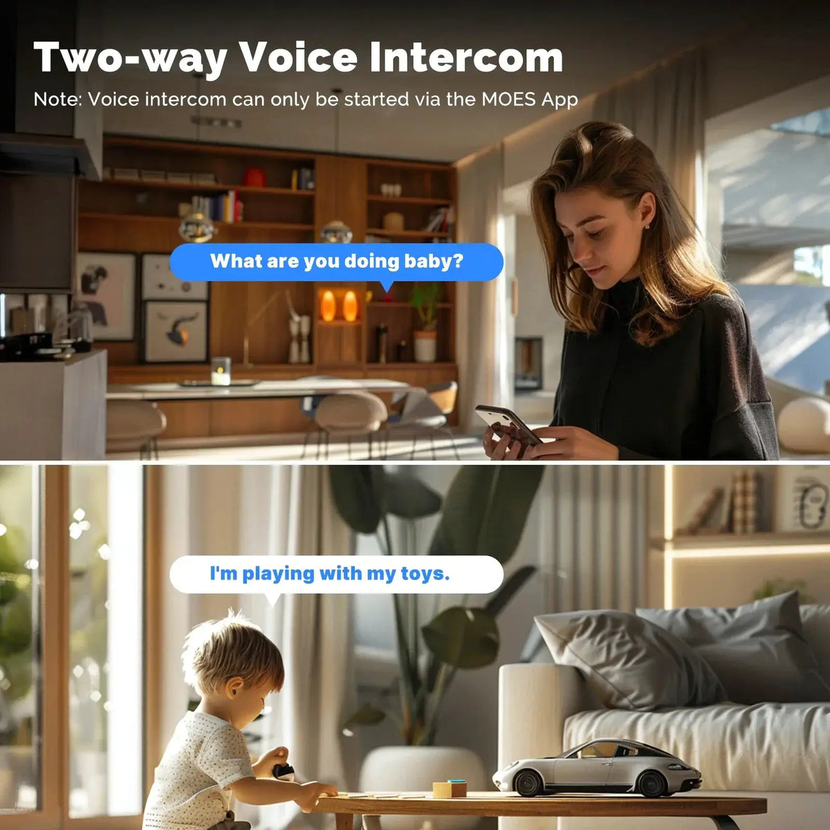 Moes Tuya WiFi 4MP Dual Lens Indoor Cam With Night Vision Motion Two Way Audio - stepyours.com