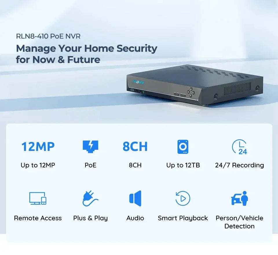 Reolink 8CH 4K Security Camera System 8MP IP Cameras Kit Pro