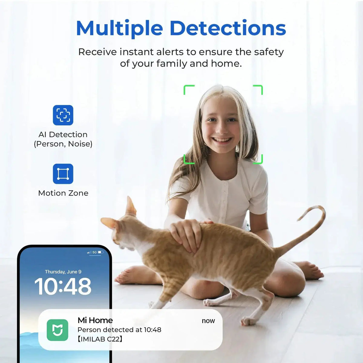 IMILAB C22 Indoor Baby Monitor AI Detection 360 PTZ Night Vision Xiaomi Home App - stepyours.com