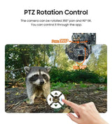 SHIWOJIA 3MP 4G Solar Cameras Wireless 360 Degree PTZ