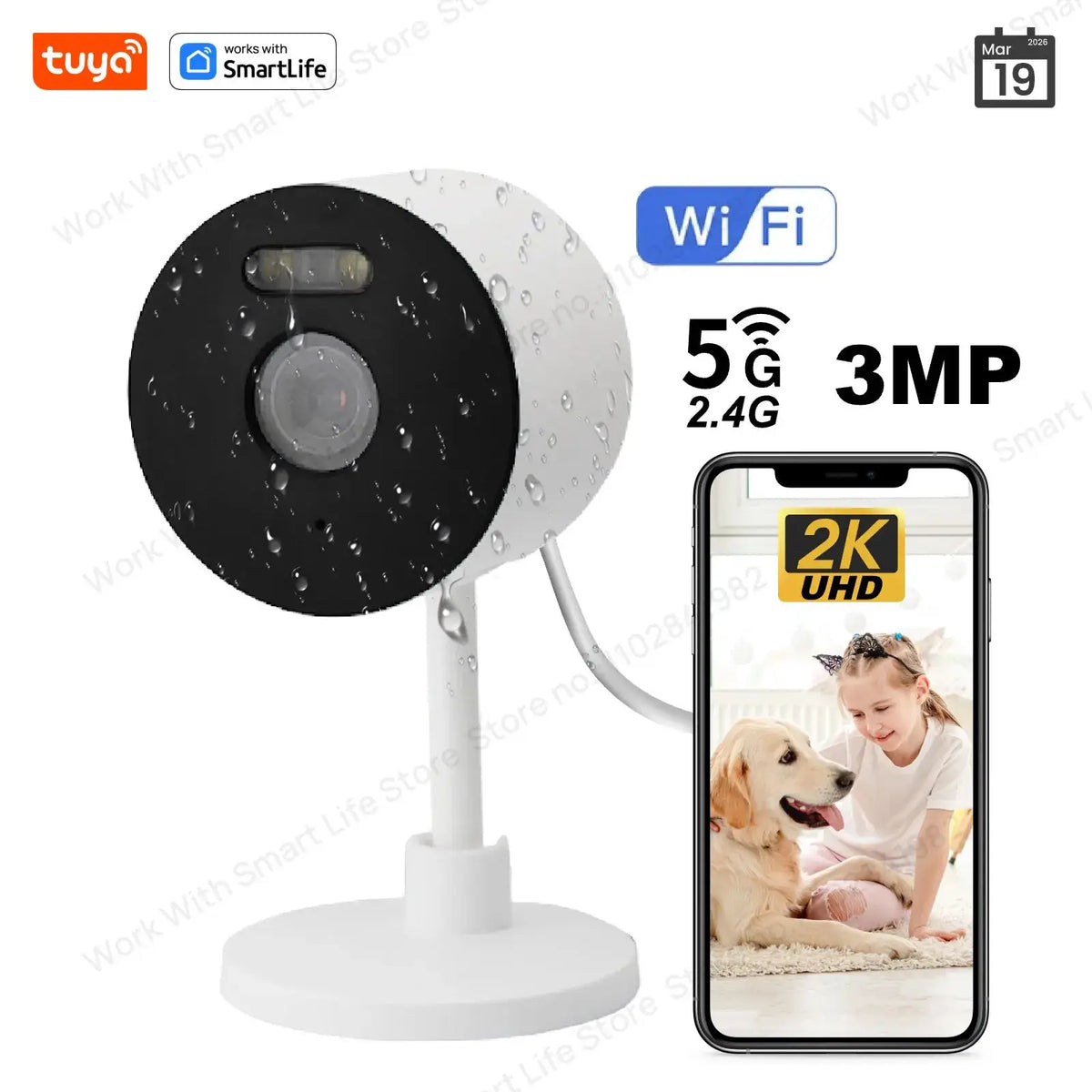 3MP HD Tuya Smart Indoor Outdoor Security Camera With Color Night Vision - stepyours.com