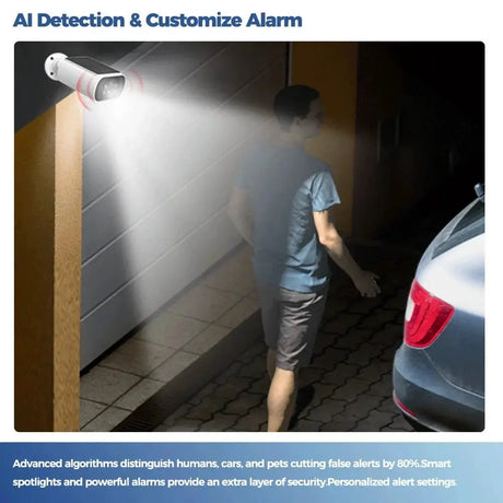 ALEVIO 2.5K Solar Outdoor Wireless Security Camera - AI Detection - stepyours.com