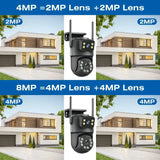 Icsee 8MP WiFi PTZ CCTV Camera Dual Screen Auto Tracking Night Vision Outdoor - stepyours.com