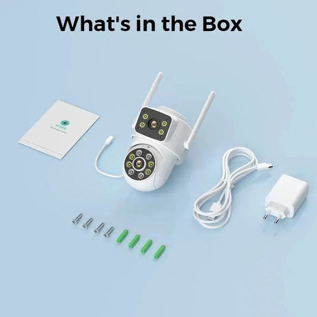 Outdoor Wireless Security IP Camera 6K 12MP Dual Lens PTZ Smart Tracking - stepyours.com