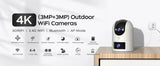 JOOAN 4K Outdoor 5G Wifi Surveillance Camera Dual Lens Auto Tracking PTZ CCTV - stepyours.com
