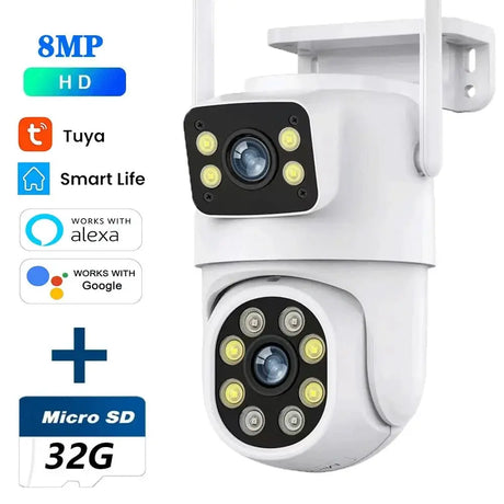 10MP Dual Lens Tuya WiFi Camera PTZ Outdoor 4K Security Camera With AI Tracking - stepyours.com
