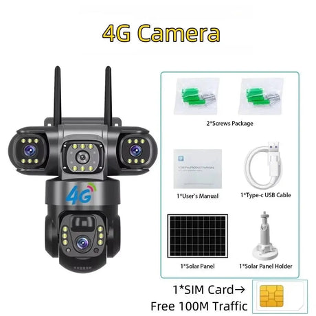 Solar 4G IP Camera 15MP HD Outdoor Night Vision Weatherproof Security - stepyours.com