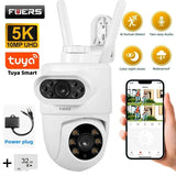Fuers 5K 10MP Dual Lens IP Camera - Auto Tracking Tuya Smart WiFi CCTV - stepyours.com