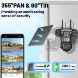 V380Pro 3 Lens WiFi Solar Camera 360 Outdoor Waterproof Security - stepyours.com
