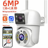 Tuya 8MP WiFi IP Camera PTZ Dual Lens Dual Screen Color Night Vision AI Alerts - stepyours.com