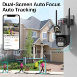 Outdoor WiFi PTZ Camera 8MP Dual - Lens 4K AI Tracking Dual Screen Night Vision - stepyours.com