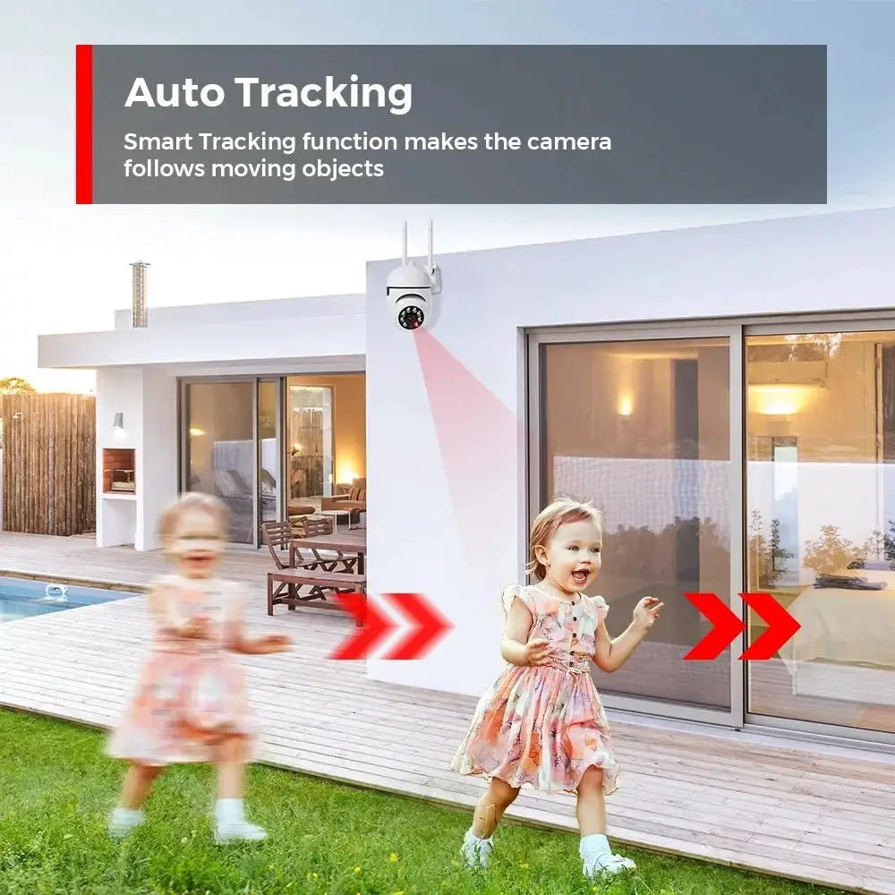 4MP Outdoor WiFi Camera PTZ 2K HD AI Auto Tracking Night Vision - stepyours.com