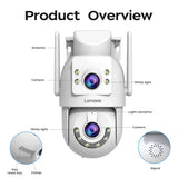 Lenovo 4K Outdoor WiFi Surveillance Camera Dual Lens PTZ IP - Tredruns