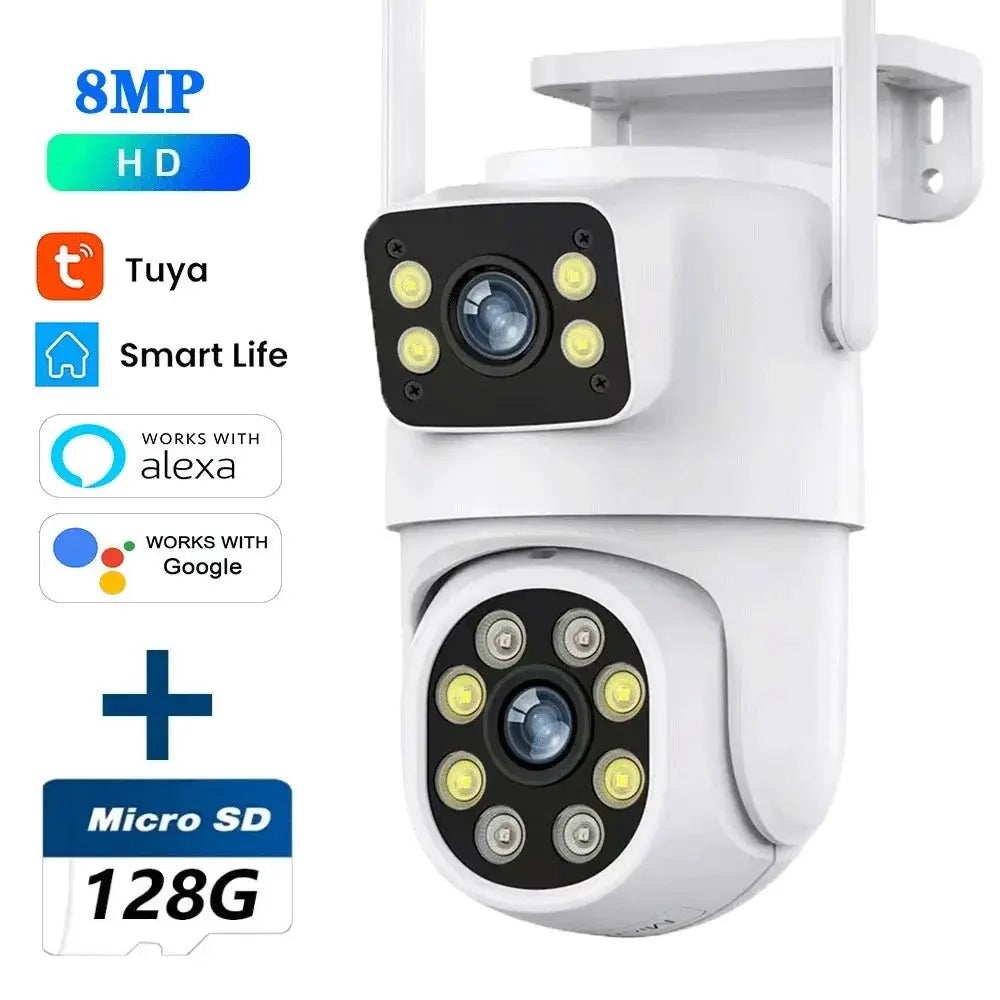 10MP Dual Lens Tuya WiFi Camera PTZ Outdoor 4K Security Camera With AI Tracking - stepyours.com