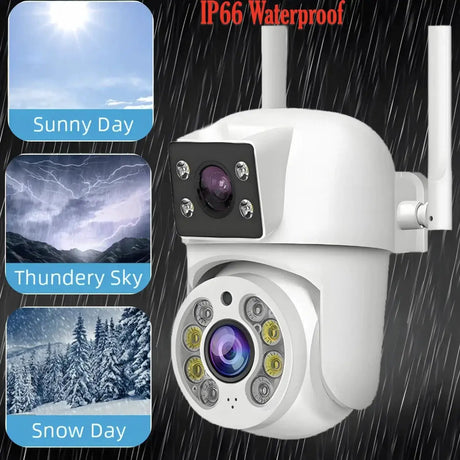 Tuya 8MP WiFi IP Camera PTZ Dual Lens Dual Screen Color Night Vision AI Alerts - stepyours.com