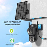 Solar WiFi Security Camera Outdoor Dual Lens 8MP 4K HD with Built - in Battery - stepyours.com