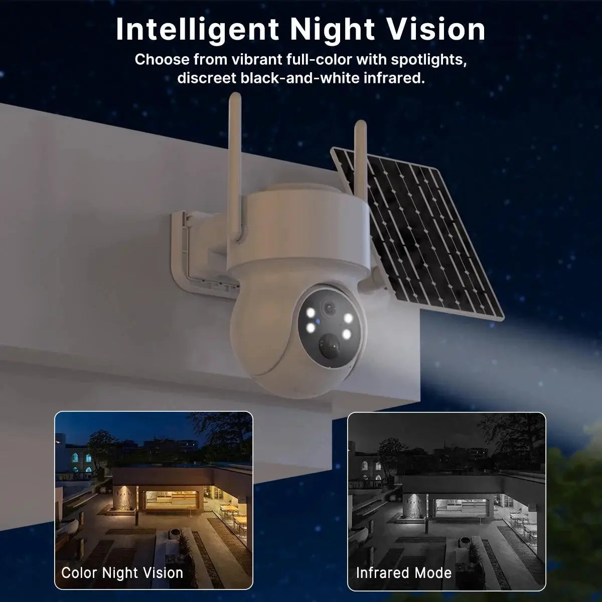 WiFi PTZ Solar Outdoor Camera 3MP 355 Pan 90 Tilt With iCsee App - stepyours.com