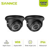 SANNCE 2Pcs AHD 1080P CCTV Security Cameras Set Black