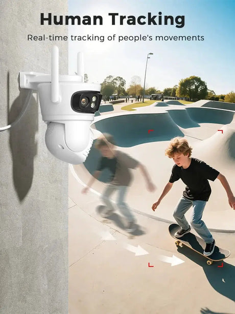 12MP Outdoor WiFi Camera - With 3 Lens PTZ AI Tracking For ICSEE App - stepyours.com