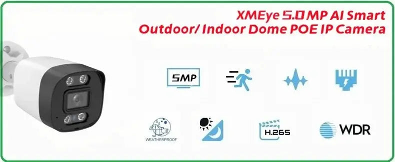 XM 5MP AI IP Camera PoE CCTV Outdoor Security Waterproof NVR System Xmeyepro - stepyours.com