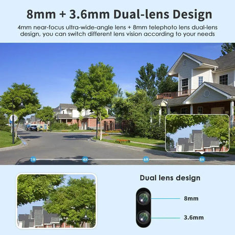 8MP Dual Lens Outdoor Security Camera With Night Vision