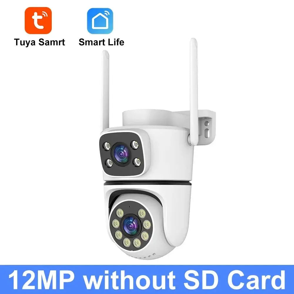 NovoLumen Tuya HD Dual Lens 5G WiFi PTZ Outdoor IP Camera Color Night Vision - stepyours.com