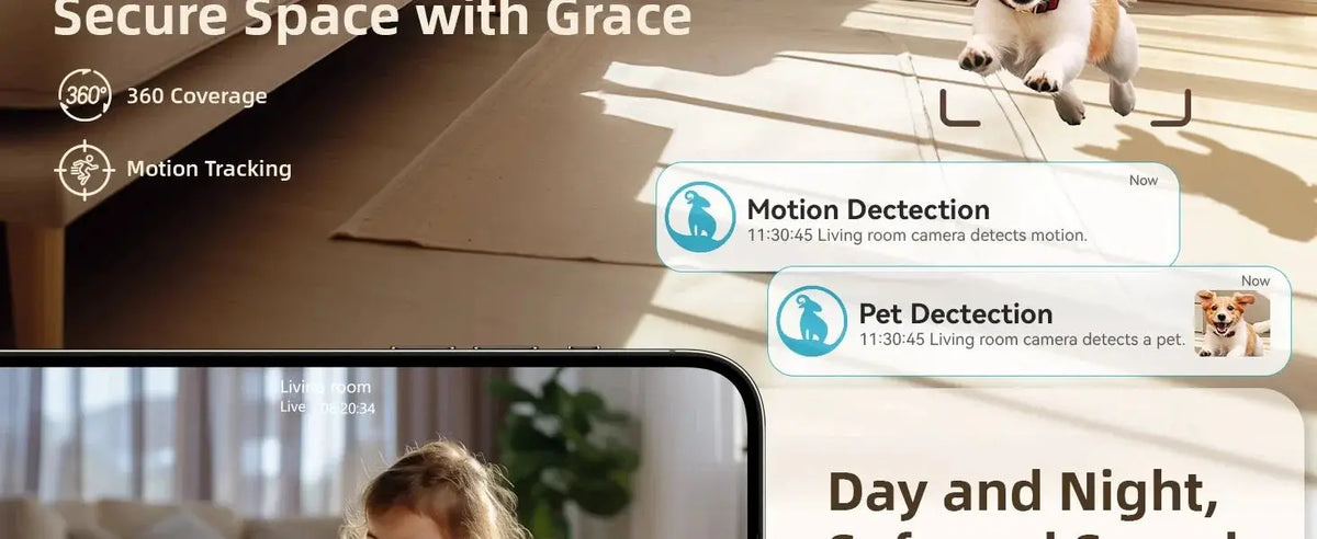 BoyKeep Baby Monitor Camera 2K HD Motion Detection And Two Way Audio 360 View - stepyours.com