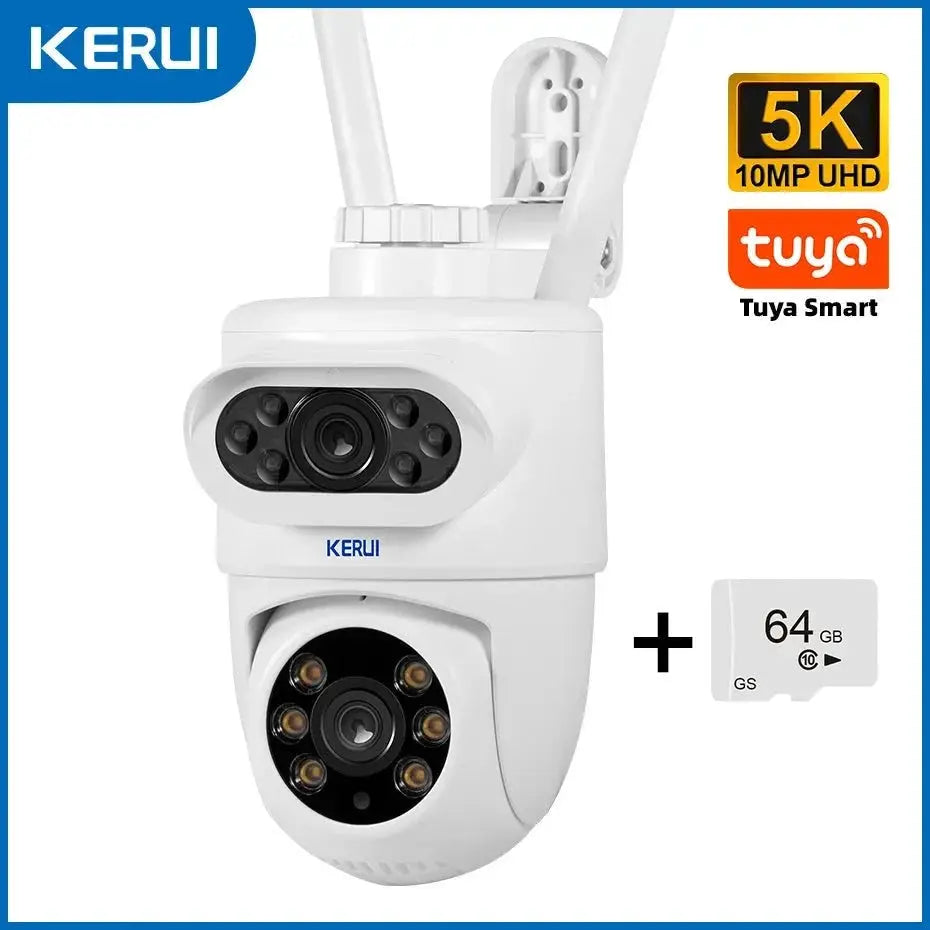 KERUI Outdoor PTZ WiFi Security Camera - 8MP UHD Tuya AI Detection Hooks - stepyours.com